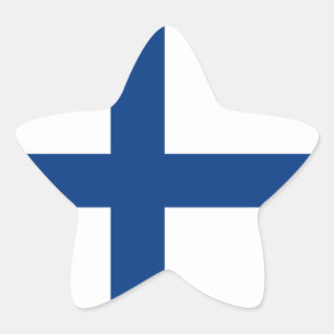Finland/borgerlig) flagga för finska/för stjärnformat klistermärke