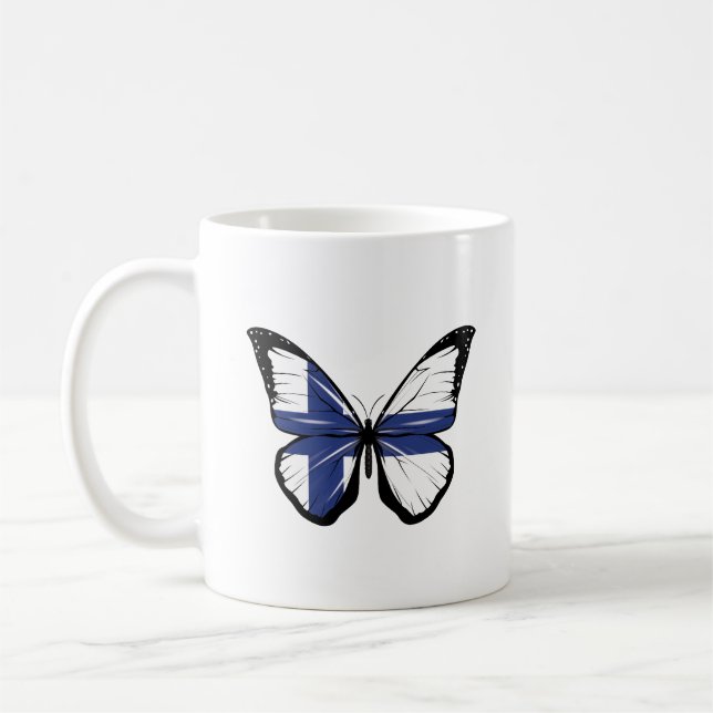 Finland Butterfly Flagga Kaffemugg (Vänster)