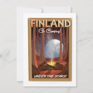 Finland camping under stjärnorna affisch inbjudningar