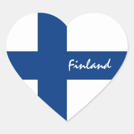 Finland dekal, hjärta, patriotisk finsk flagga hjärtformat klistermärke