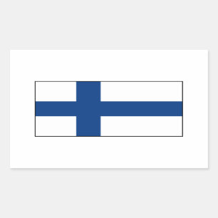 Finland - finlandssvensk flagga rektangulärt klistermärke