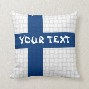 Finland finlandssvensk flagga: TILLFOGA TEXT Kudde