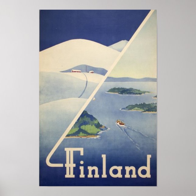 Finland Finnist Vintage resor Poster (Framsidan)