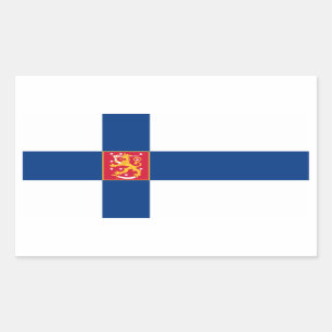 Finland/finska-/finländareflagga Rektangulärt Klistermärke