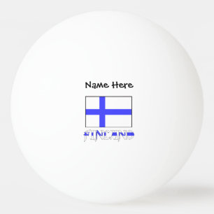 Finland Finska Flagga Svart Personalisering Pingisboll