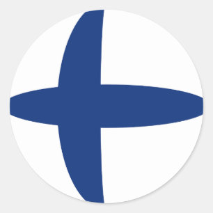 Finland Fisheye Flagga Klistermärke