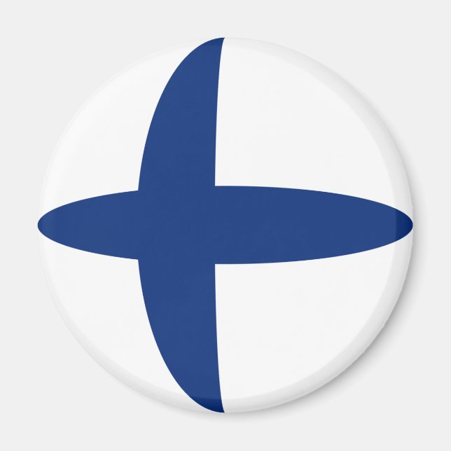 Finland Fisheye Flagga Magnet (Framsidan)
