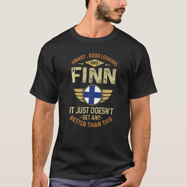 Finland Flag Proud Finns Men & Women   T Shirt (Framsida)