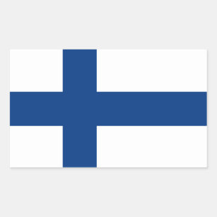 Finland Flag Sticker* Rektangulärt Klistermärke