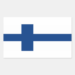 Finland Flag Sticker* Rektangulärt Klistermärke