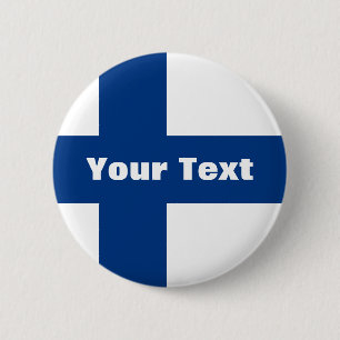 Finland Flag Your Text Knapp