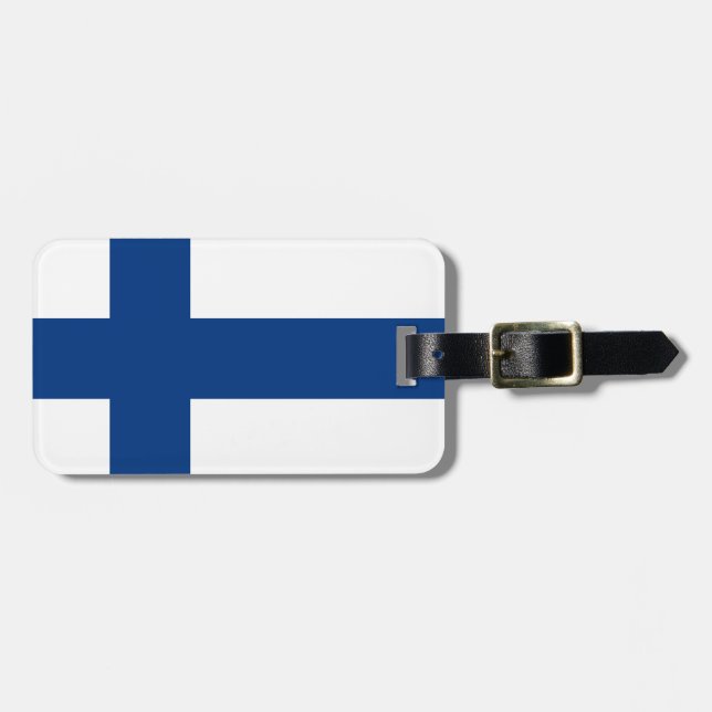 Finland flagga bagagebricka (Horisontell Framsida)