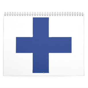 Finland Flagga Emblem Kalender