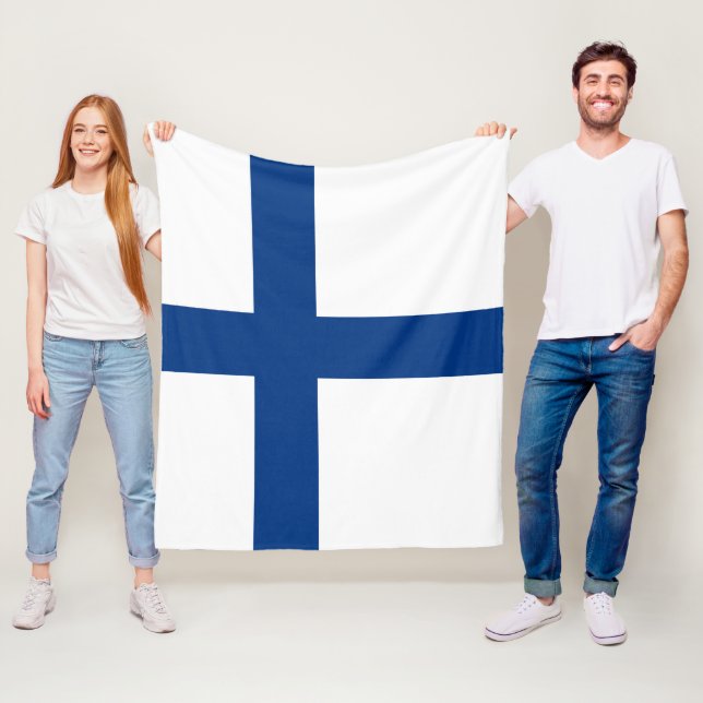 Finland flagga fleecefilt (På plats)