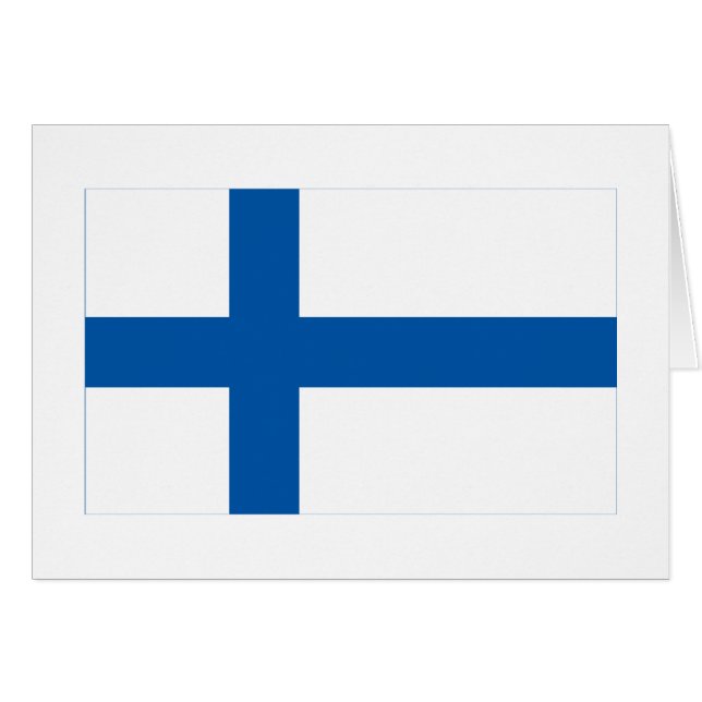 Finland flagga hälsningskort (Framsidan Horizontal)