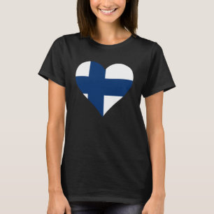 Finland Flagga Heart Finland Kärlek Finland T Shirt