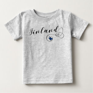 Finland Flagga Heart, Finska Pridet T Shirt