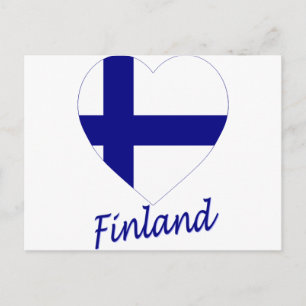 Finland Flagga Heart Vykort