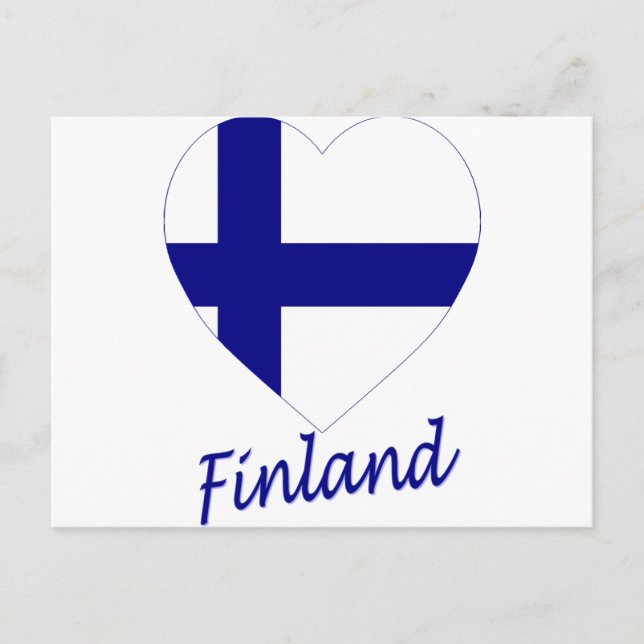 Finland Flagga Heart Vykort (Framsida)