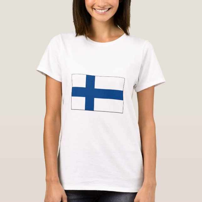 Finland FLAGGA Internationell T Shirt (Framsida)