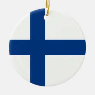 Finland flagga julgransprydnad keramik