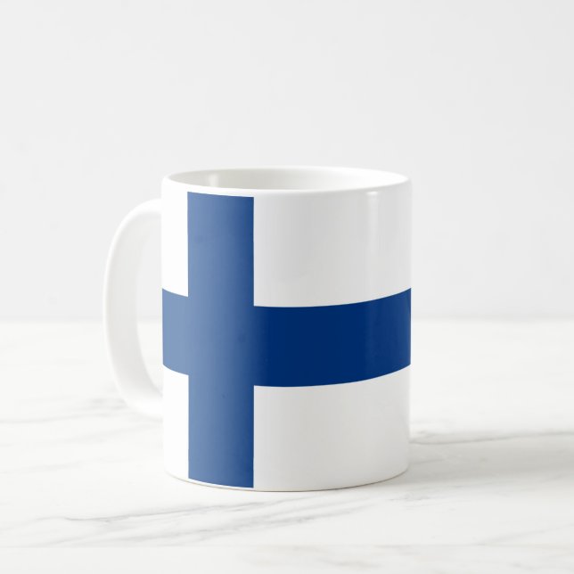 Finland Flagga Kaffemugg (Framsida vänster)