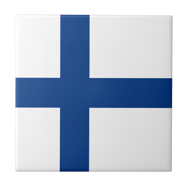 Finland flagga kakelplatta (Framsidan)