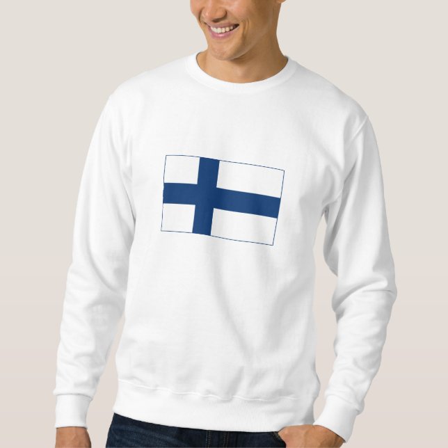 Finland Flagga Lång Ärmad Tröja (Framsida)