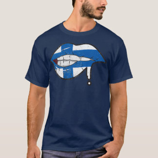 Finland flagga läppar Suomen Lippu T Shirt