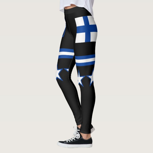 Finland Flagga Leggings (Vänster)