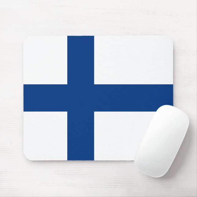 Finland flagga musmatta (Med mus)