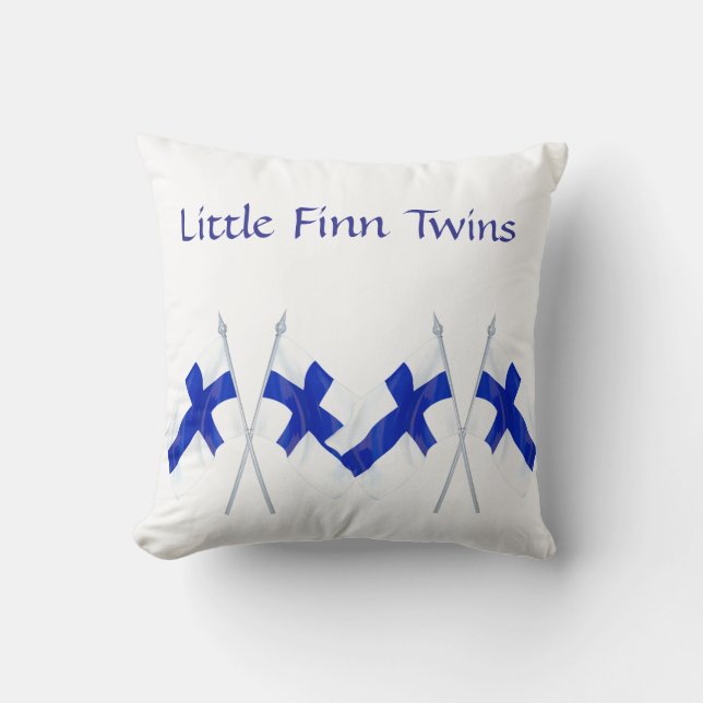 Finland Flagga Nursery Pillow for Twillingars Kudde (Framsida)