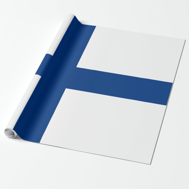 Finland flagga presentpapper (Utrullad)