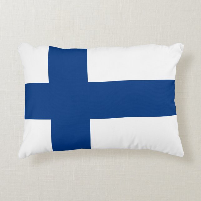Finland Flagga Prydnadskudde (Framsidan)
