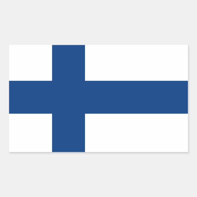Finland Flagga Rektangulärt Klistermärke (Framsida)