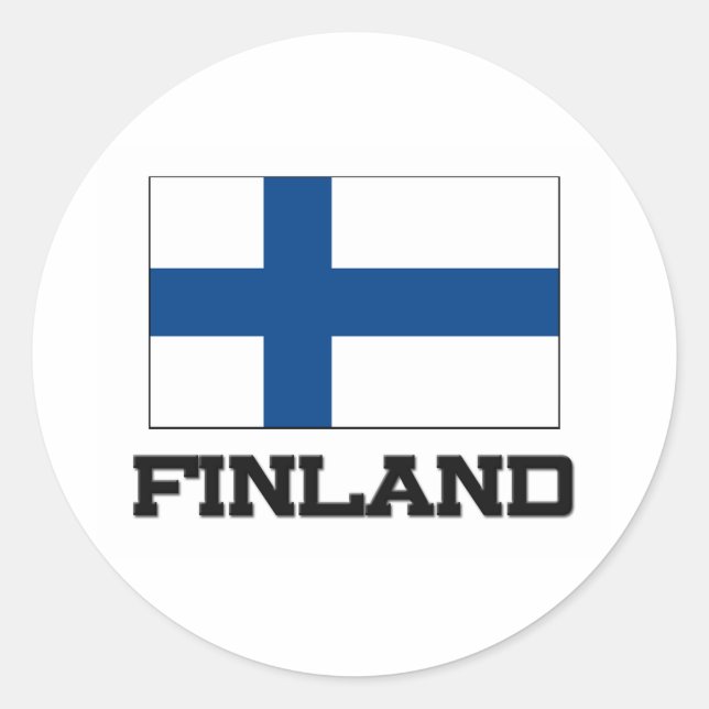 Finland flagga runt klistermärke (Framsida)