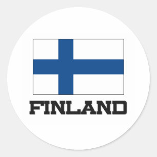 Finland flagga runt klistermärke