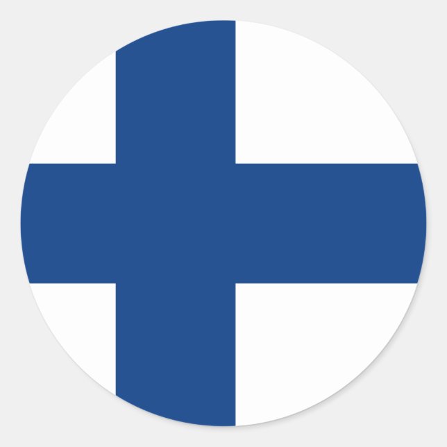 Finland Flagga Runt Klistermärke (Framsida)