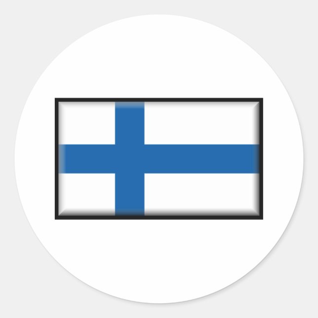 Finland Flagga Runt Klistermärke (Framsida)
