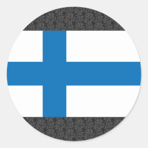 Finland Flagga Runt Klistermärke