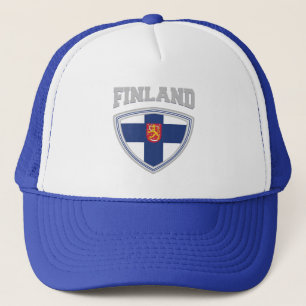 Finland Flagga Shield & Emblem Keps