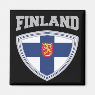 Finland Flagga Shield & Emblem Magnet