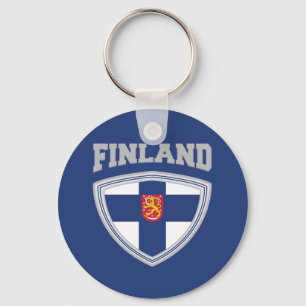 Finland Flagga Shield & Emblem Nyckelring