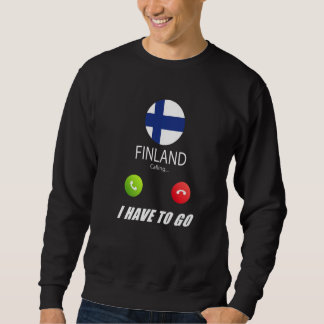 Finland Flagga Souvenir Finland Ringer Är Samtalet Lång Ärmad Tröja