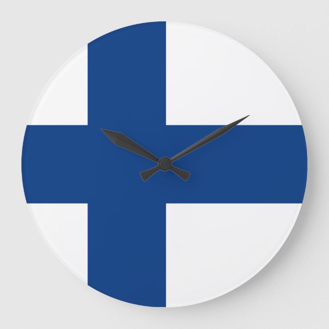 Finland Flagga Stor Klocka (Framsida)