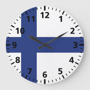 Finland Flagga Stor Klocka