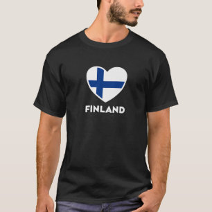 Finland Flagga Suomi Heart T Shirt