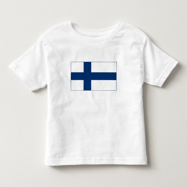 Finland Flagga T Shirt (Framsida)