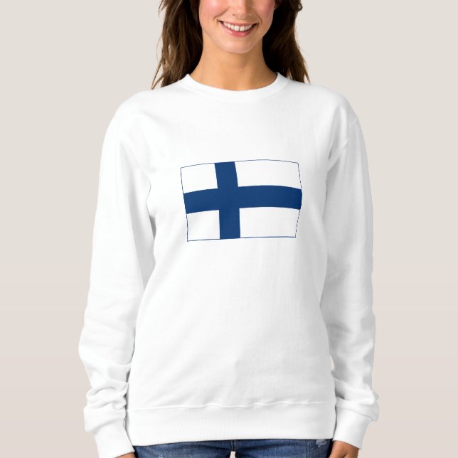 Finland Flagga T Shirt (Framsida)