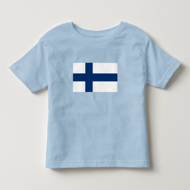Finland Flagga T Shirt (Framsida)